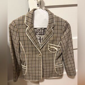 🤎 Juicy Couture Y2K Tweed Blazer Jacket | Piped Trim | 2000s Vintage 🤎